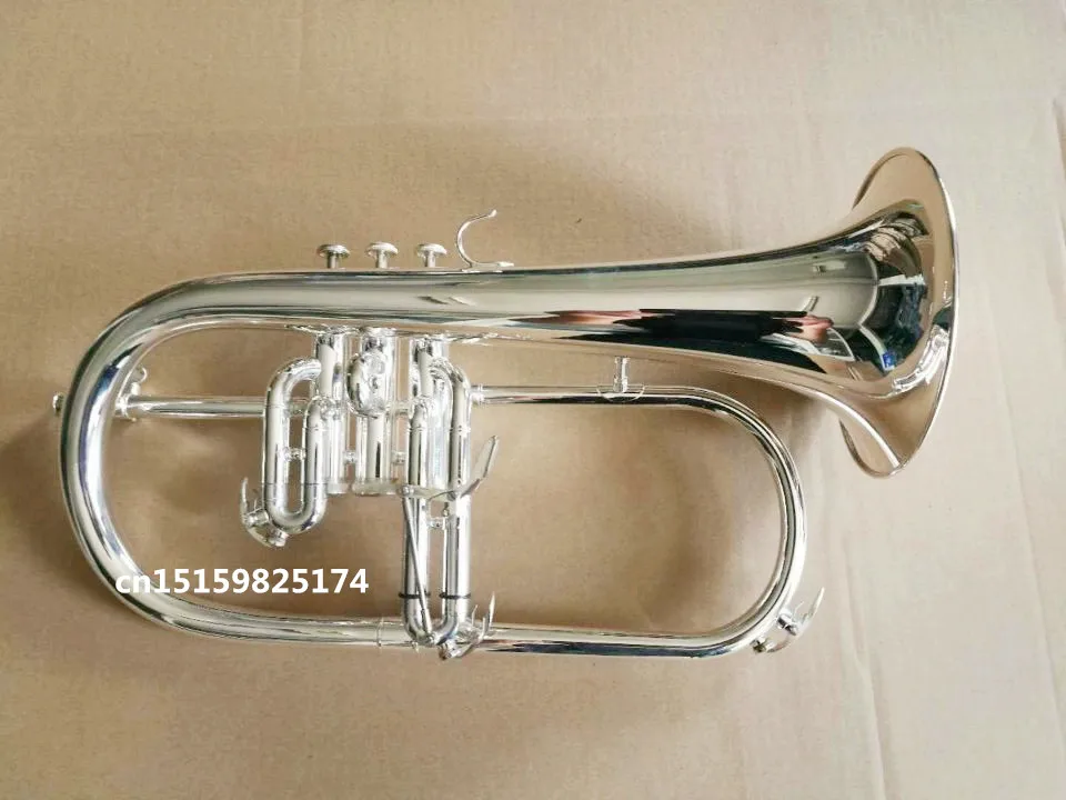professional Bach flugelhorns Silver Plated B flat Bb professional trumpet Top brass musical instruments trompete horn shipping