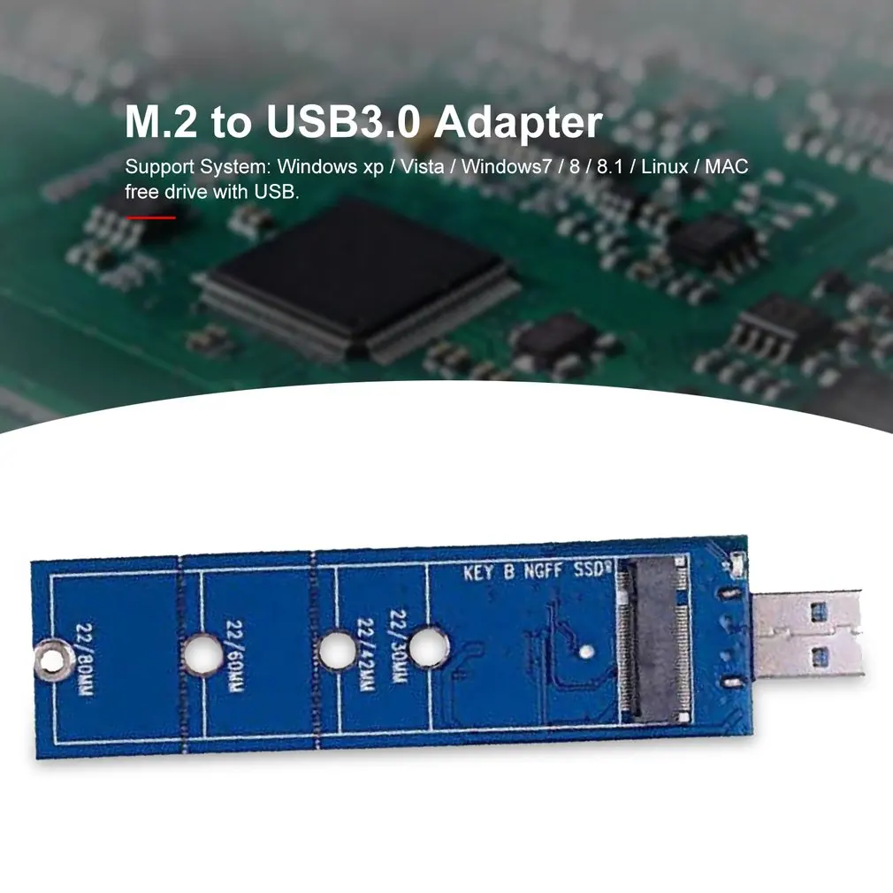 NGFF M.2 to USB3.0 Adapter B Key M.2 SSD Adapter USB 3.0 USB to 2280 M2 SSD Drive Adapter NGFF Converter Reader Card