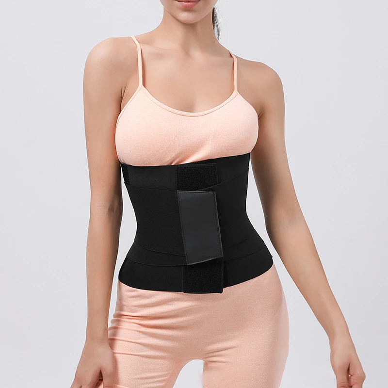 Zwarte verstelbare taille trainerriem Fiess Sport Taille Ondersteuning Body Shaper Oefening Zweet Tailleband Elastisch Lumbale korset_voghion.com