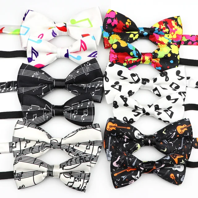 Music Note Parent-Child Bowtie Set Piano Stave Guitar Plaid Family Butterfly Party Dinner Wedding Design Cute Bow tie Accessory 1