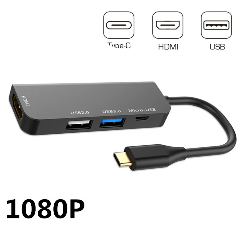 Usb-концентратор HDMI адаптер type C к USB 2,0 3,0 разветвитель Micro USB power Dock для MacBook Pro huawei P30/P20 USB-C 3,0 концентратор 4 порта