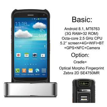 

C71 Qctacore 2.5G CPU Android 8.1 Handheld PDA Mobile Data Collector 2D Barcode Scanner Morpho FIPS fingerprints sensor 3G /32G