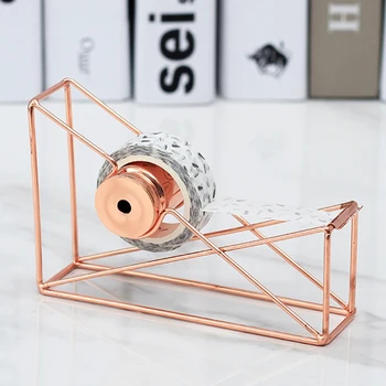 

Good Sale rose gold Tape Cutter Washi Tape Storage Organizer Cutter Stationery Office Tape Dispenser Office Supplies