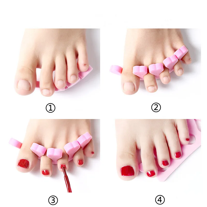 Description Picture 5 of itemSoft Pink 100pcs Finger Toe Separators Manicure Pedicure Foot Care Compressed Sponge Nail Art Tools Suitable For Men And Women