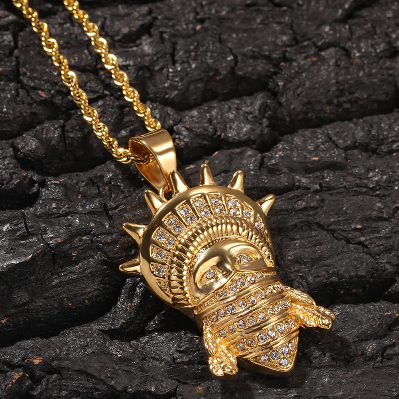 Хип-хоп CZ Циркон Bling Iced Out Золото Нержавеющая сталь холодный маскированный Статуя