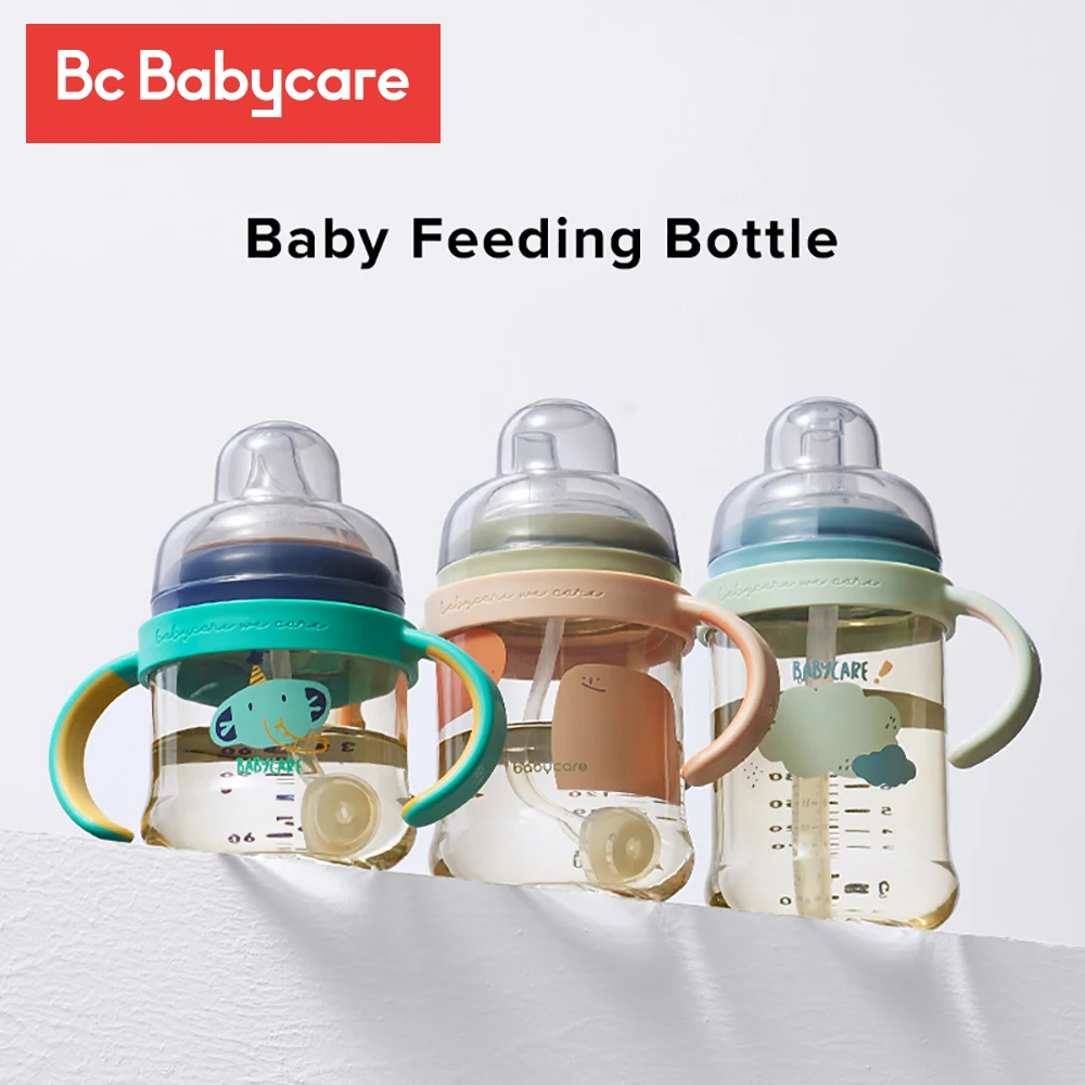 BC Babycare PPSU Baby Feeding Bottle Nipple Straw Duckbill Cup Newborn Milk Drinking Water Wide Caliber Dual-use Growing | Мать и ребенок