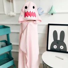 Новая детская накидка с капюшоном и милым рисунком, пляжное полотенце, полотенце из микрофибры с принтом животных для маленьких мальчиков и девочек, детское полотенце для купания, 75*125 см