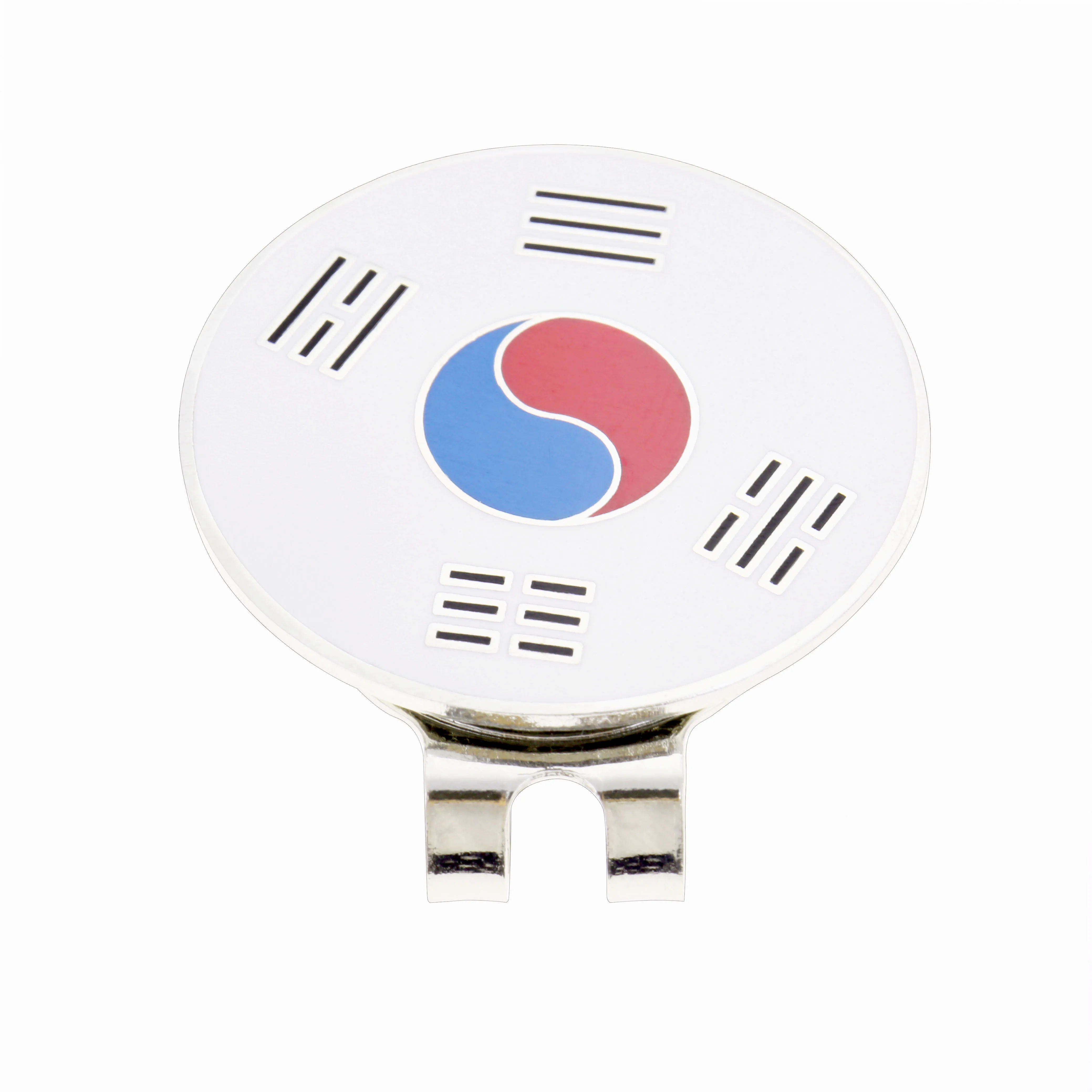 

1Pc Golf Ball Mark With Magnetic Golf Hat/Cap Clips Zinc Alloy Professional Golf Ball Position Marker Korean Flag Pattern