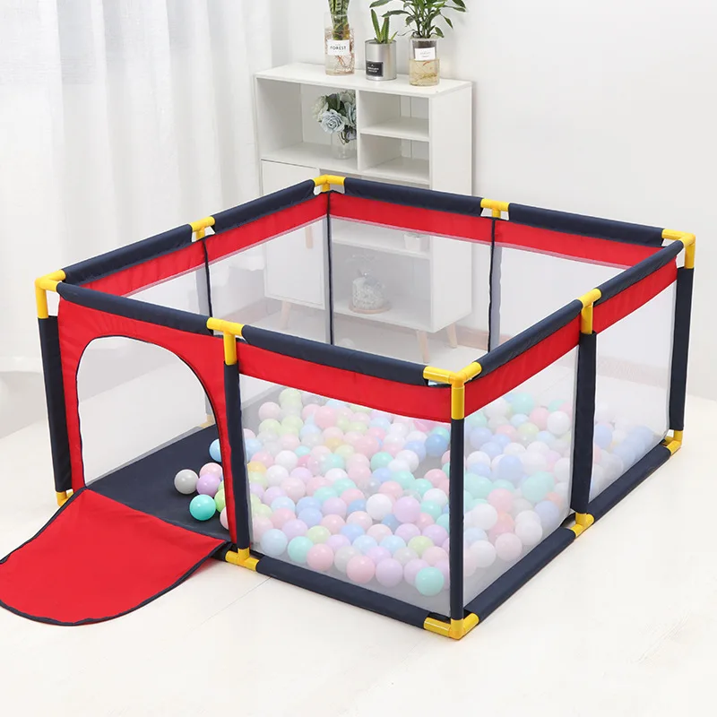 Sale Baby Playpen baby fence polyester fabric barrera piscina de bolas para bebes cabane enfant one button folding playpen