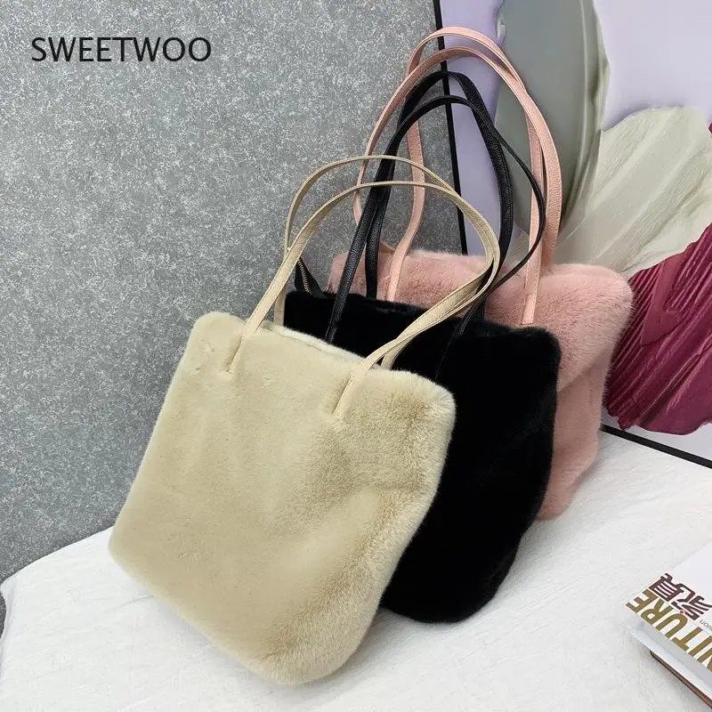 

Women's imitation mink plush bag autumn and winter 2021 single shoulder bag fashion lady bag