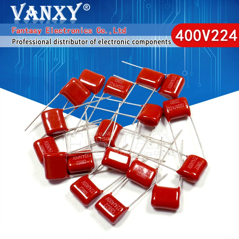 20 шт 400V224J 400V 0 22 мкФ 220NF 224J 224 CBB P10 полипропиленовый пленочный конденсатор с