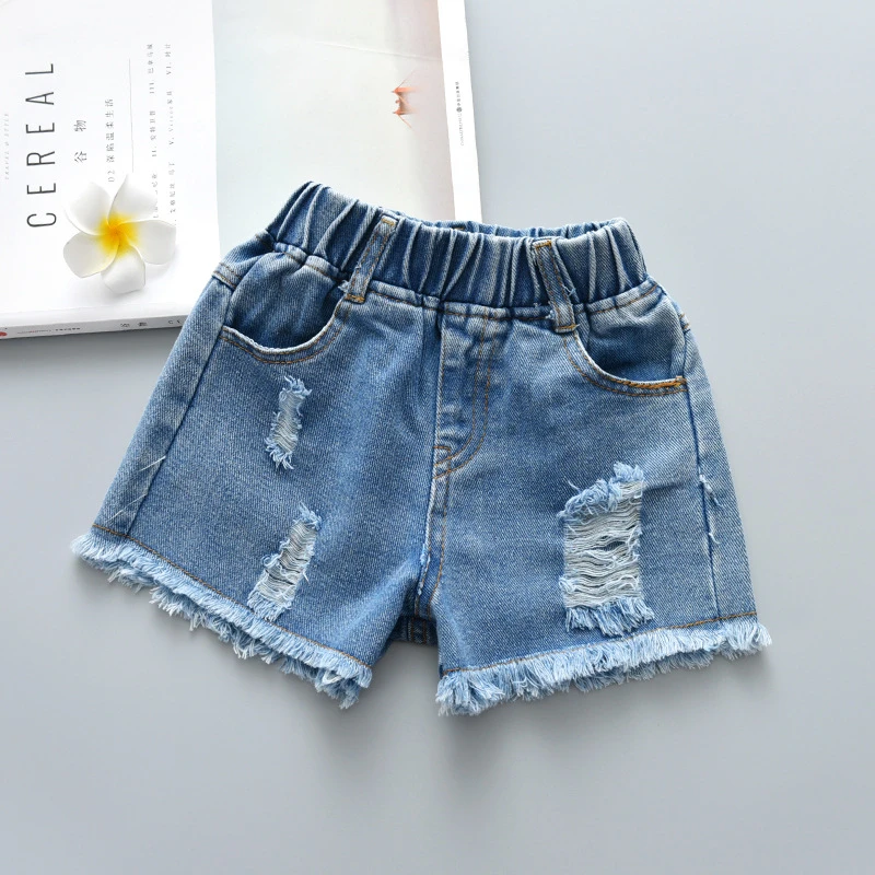 baby girl distressed shorts