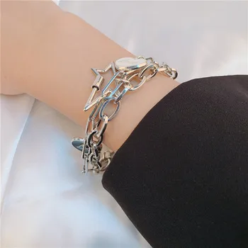 

New Fashion Vintage Chain Bracelets Set for Women Beach Bohemian Fashion Link Bracelet Bangles Punk Hand Jewelry Birthday Gifts