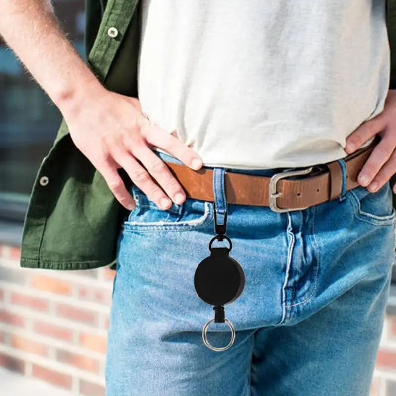 Durable Key Chain Multi-function Portable Retractable Key Chain Resilience Stretching Key Chain Anti-lost Safety Buckle