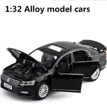 1:32 Сплав оттягивающий автомобиль, высокая имитация Passat, deicast металлическая модель, 6 открытая дверная игрушка транспортные средства, музыкальные и мигающие