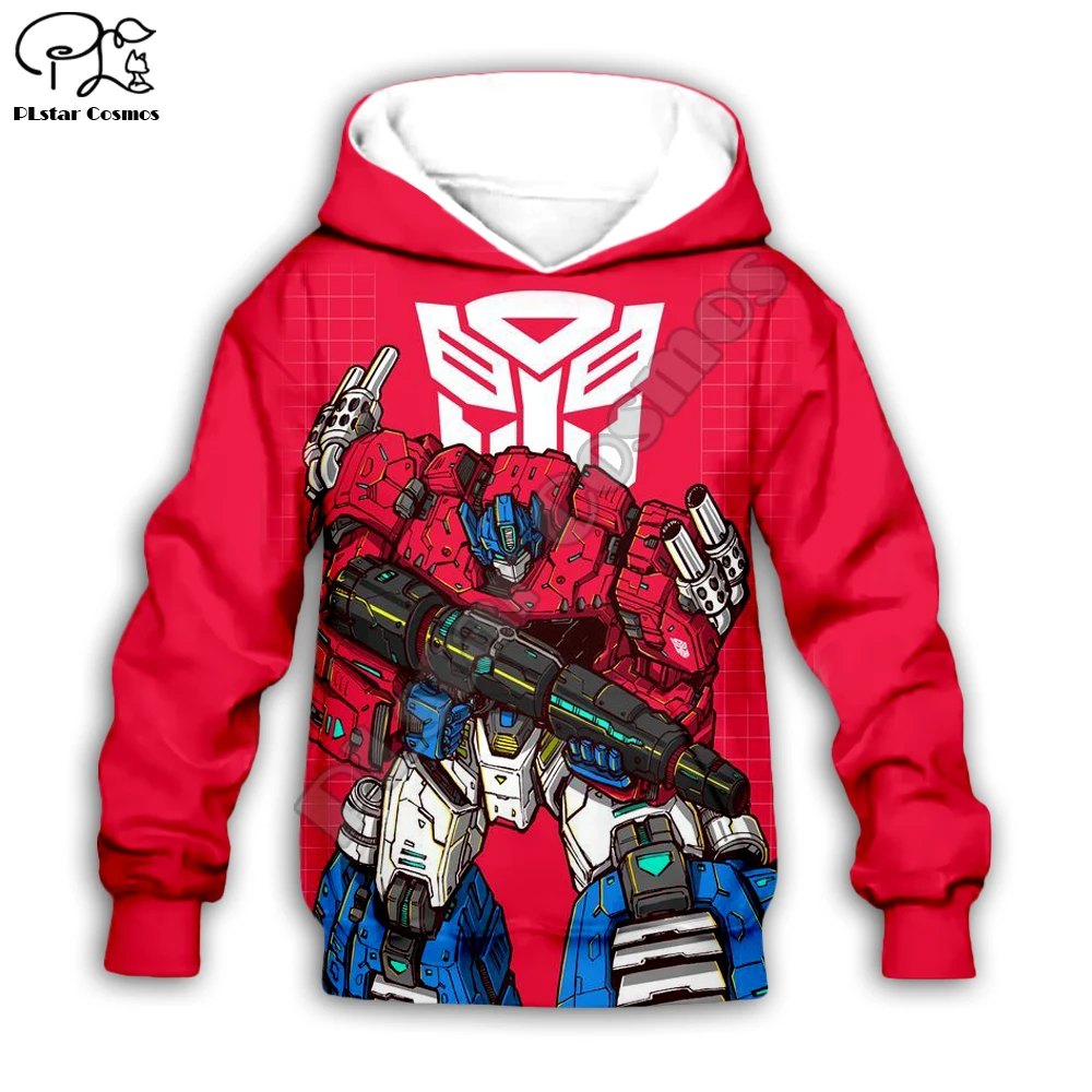 

Kids baby Clothes Autobots transformation robot 3D print zipper hoodies/boy Long sleeve Cartoon pant style-1
