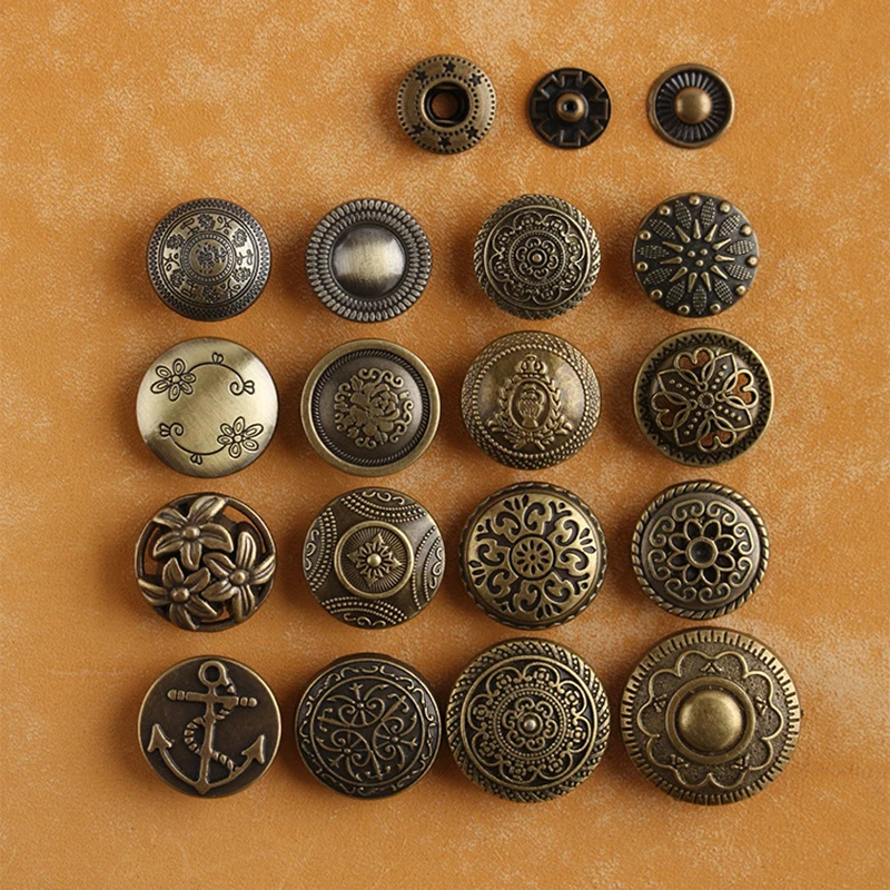 20pcs Bouton pression En Laiton Antique Bouton En Métal - Temu Canada