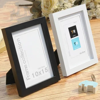 

Creative Black and White Wood Color Picture Frame Wooden Frame Natural Solid Simple Wooden Frame Wall Hanging Type