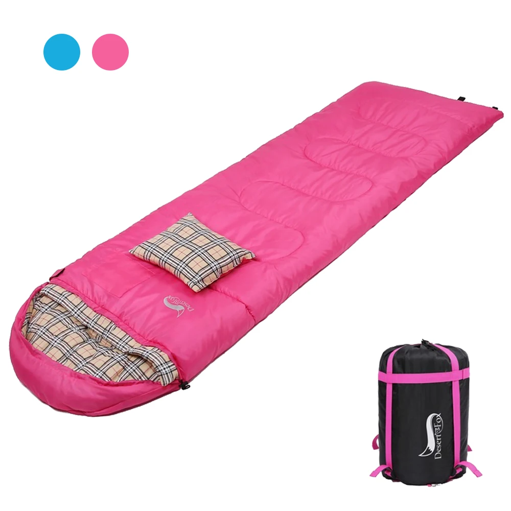 4 Season Flannel Sleeping Bag Attached Pillow Camping Bags Portable Lightweight Backpack with Sack | Спорт и развлечения