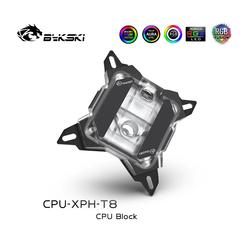 Водяной блок для процессора Bykski INTEL LGA 1150 1151 1155 1156 1200 2011 X99/Радиатор кулера с