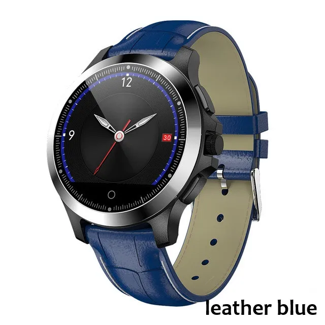 Blue Leather W8 Смарт часы для мужчин и женщин Bluetooth gps ЭКГ+ PPG сна монитор сердечного ритма Спорт фитнес трекер сообщение напоминание Smartwatch - Цвет: Blue Leather