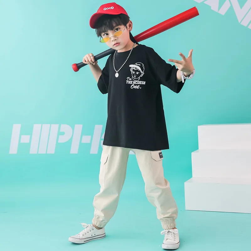 

Kids Dance Clothes Ballroom T Shirt Tops Pants Jazz Show Stage Wear Hip Hop Costumes for Girls Boys Dancing Competition Costumes