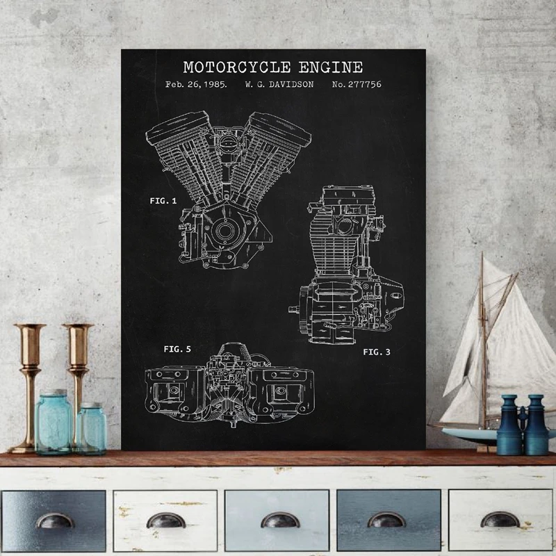 Motorcycle-Engine-Blueprint-Art-Canvas-Painting-Vintage-Poster-Industry-Prints-Wall-Pictures-Boys-Room-Decoration-Gift (4)