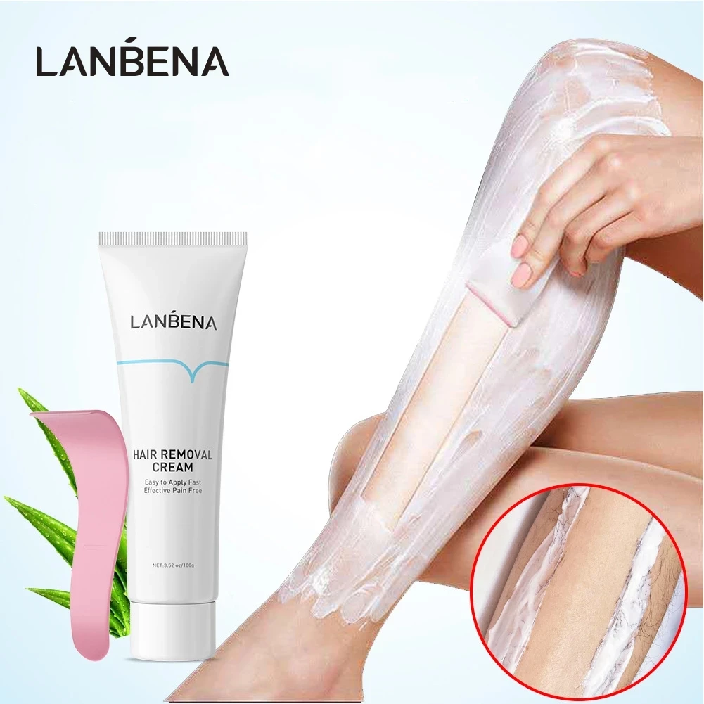 LANBENA Hair Removal Cream Repairing Painless Depilation Not Stimulating Effective Epilator Nourishing Body Care 80g | Красота и