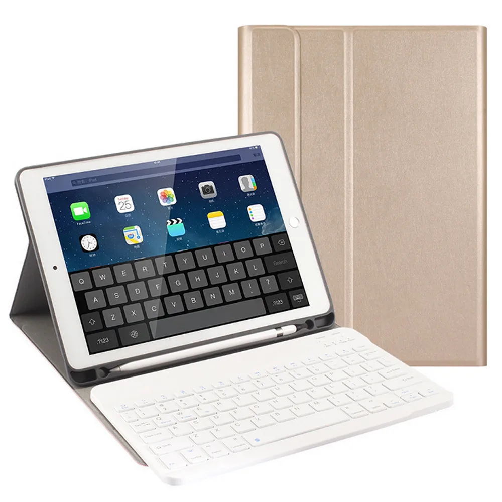 20% съемный bluetooth-клавиатура с подсветкой кожаный чехол с карандашом для iPad 10," клавиатура 7-го поколения