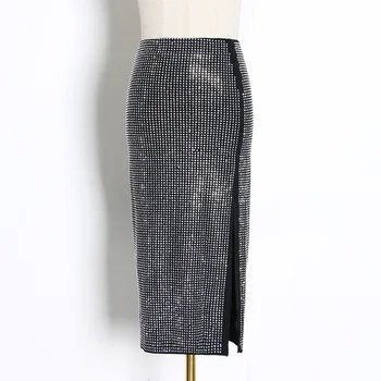 

Long skirts for women 2020 spring new fashion High waist clothes women Casual bling skirts korean Night club sexy pencil skirts