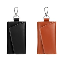 1 пара, винтажные мужские кожаные кошельки для ключей, кошелек для ключей на молнии, унисекс, держатели ключей от автомобиля, пряжка, чехол для ключей, ключница, держатель