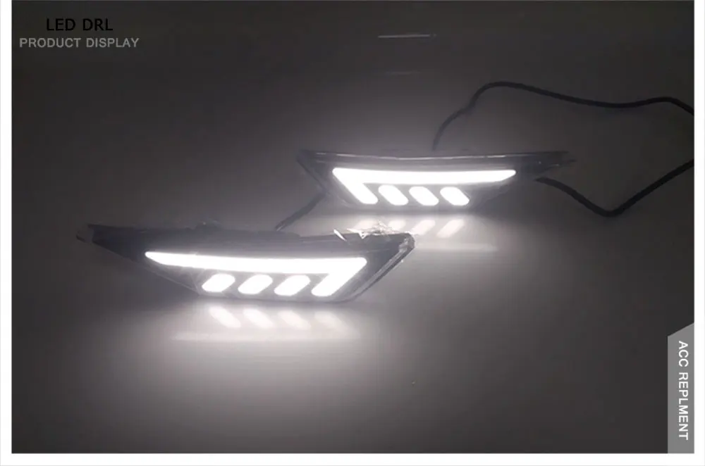 Светодиодный фонарь дневного света для Honda Civic- высокой яркости светодиодный DRL направляющий светодиодный противотуманный фонарь с поворотным сигналом