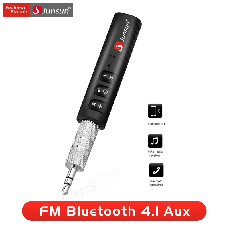 Junsun Универсальный 3 5 мм jack Bluetooth Car Kit громкой музыки авто AUX комплект для Динамик