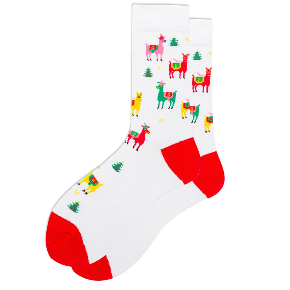 DOIAESKV/Новинка 2019 года; сезон осень-зима; рождественские носки для мужчин; забавные рождественские носки с изображением снежного лося;