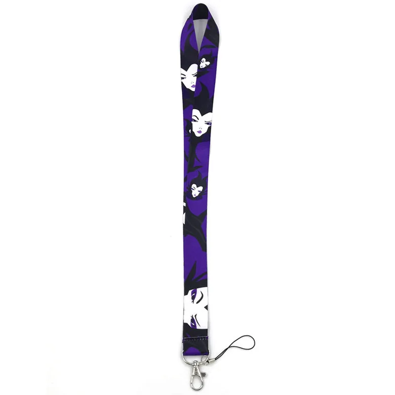 Cruella Ursula Maleficent Neck Strap Lanyard keychain Mobile Phone Strap ID Badge Holder Rope Key Chain Keyrings Accessory Gifts