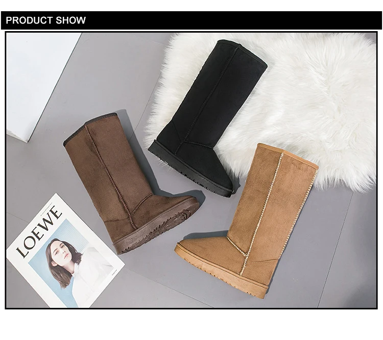 Foreign Trade Europe  America Classic Snow Boot Women Gaotong Snow Boots Female Russia 33 Centimeters Height Boots 41 Yards Code