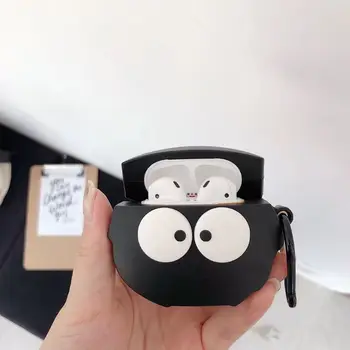 

Weird Big Eyes Pattern Soft Silicone Protective Case Shockproof Cover Skin Protector with Carabiner for Airpods 1/2 Charging Box