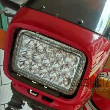 Универсальный светодиодный фонарь для мотоцикла с 15 бусинами CG GN GS JH 125 150 200 светодиодный большой фонарь для фар аксессуары модифицированные 8-80 в