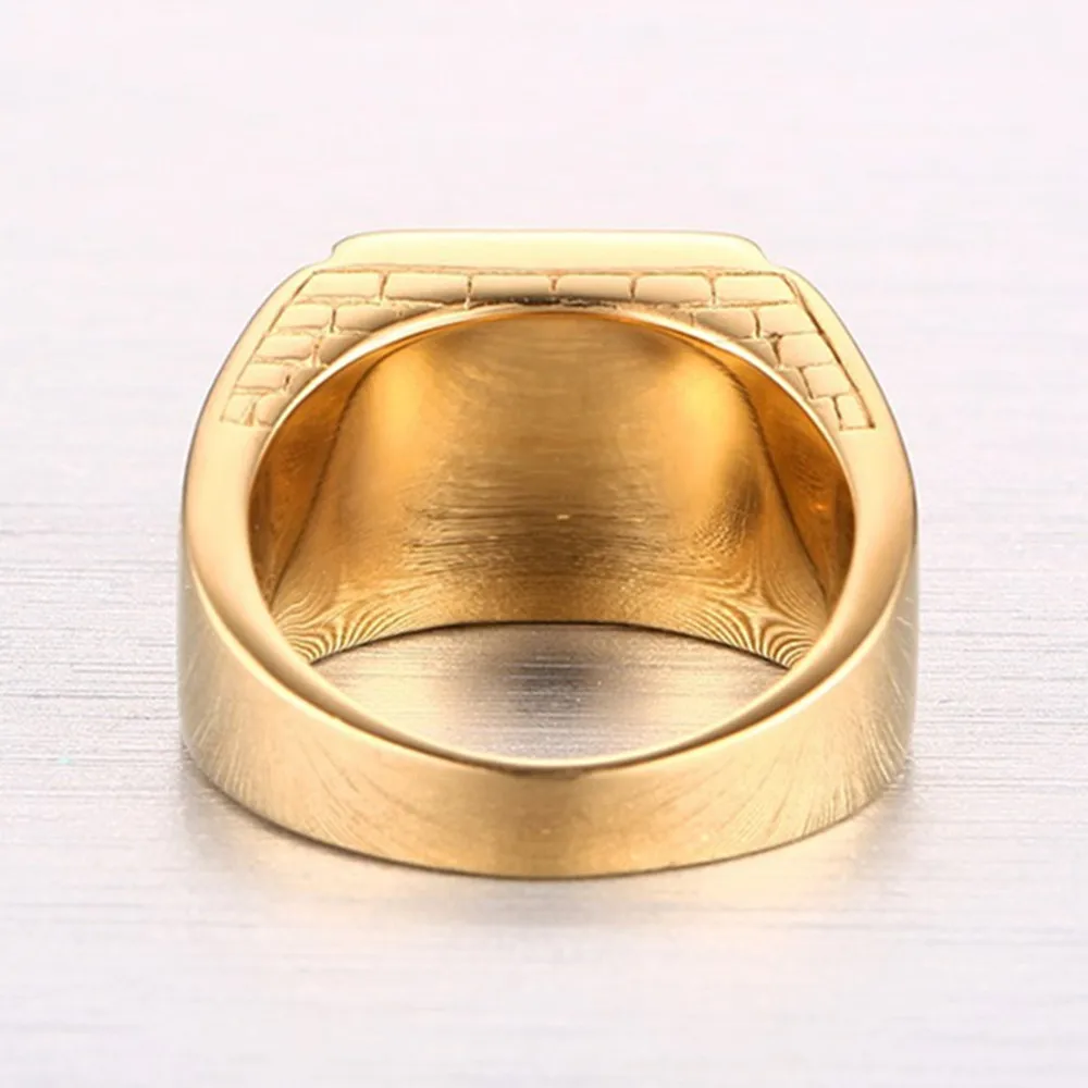 Большой черный агат кольца с драгоценными камнями для мужчин anillo bague 18 К Золото Титан Нержавеющая сталь крутые модные ювелирные изделия аксессуары sizes7-13