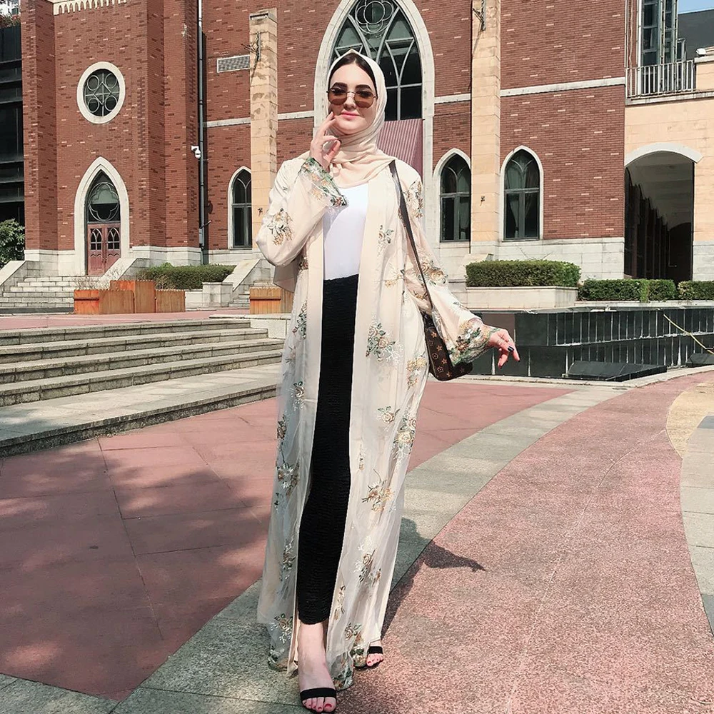Open Abaya Kimono Cardigan Turkish Hijab Muslim Dress Kaftan Dubai Caftan Abayas For Women Robe Ramadan Jilbab Islamic Clothing