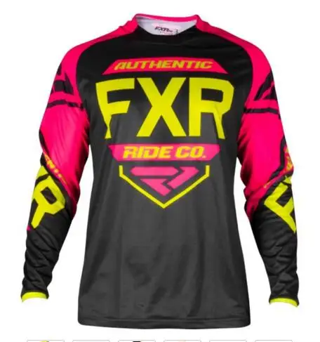 Красный siete camiseta descendente, длинные camisetas de carrera de bicicleta larga para hombres camiseta DH MX Jersey - Цвет: Красный