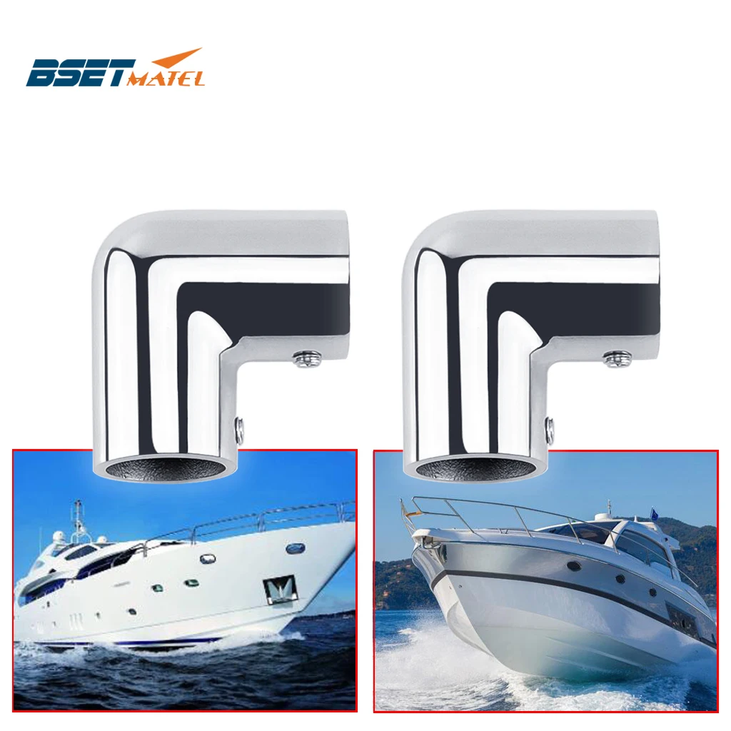 

2PCS 316 Stainless Steel 22mm 25mm Pipe Connector Marine Boat Yacht Hand Rail Fitting 90 Degree Elbow Hardware Tube Handrail
