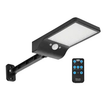 

450LM 48 LED Solar Power Street Light PIR Motion Sensor wall Lamp Outdoor Waterproof remote control rotate bracket
