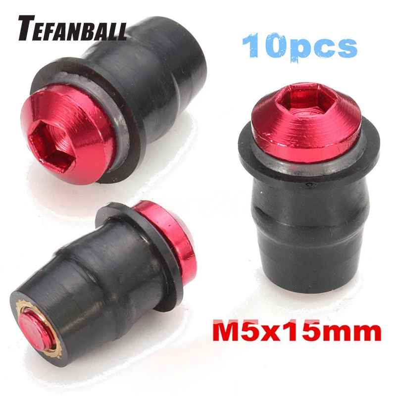 10 шт. M5X15mm алюминиевый Мотоцикл ветрового стекла обтекатель хорошо болт с гайкой винт высокого качества аксессуары часть подходит для автомобилей