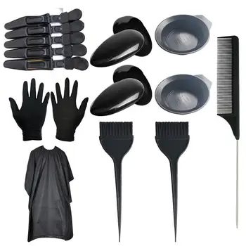 

1 Set/17pcs Hair Dye Kit Useful Durable Convenient Practical Hair Dye Tool for Home Inside