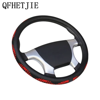 

Car Steering Wheel Cover 36-50CM Large Truck Bus Engineering Vehicle Color Braided Ice Silk Car Handle Cover Faux Leather