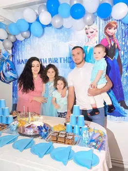 

Photography Background Queen with Anna with Friends Fairy Tale Ice World Backdrops for Kids Birthday Photocall Photo