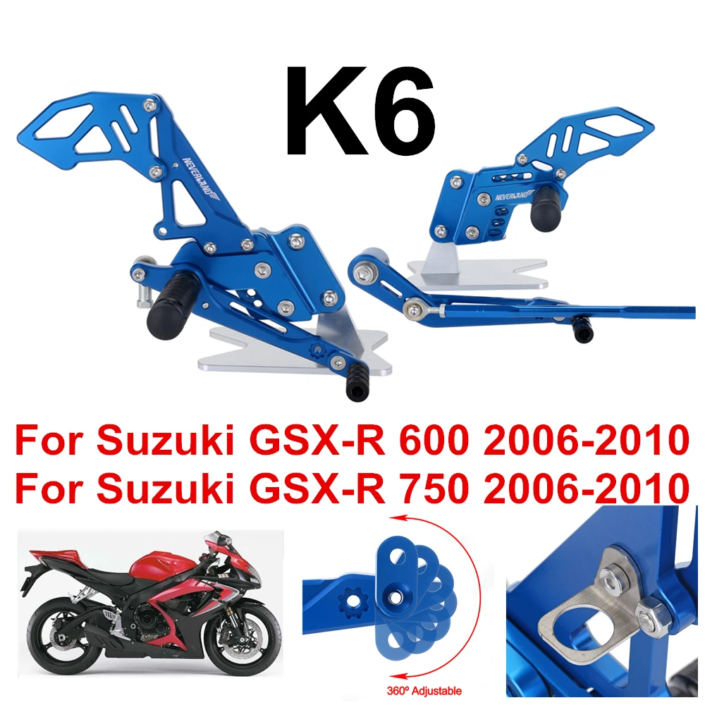 CNC мотоцикл Reat Подножка педаль подножки набор для Suzuki GSX-R 600 750 GSX-R GSXR D40
