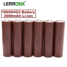 מקורי 18650 HG2 ליתיום 3000mAh נטענת ליתיום סוללה עבור LG INR18650 אלקטרוני סיגריה כוח גבוהה פריקה הנוכחי(China)