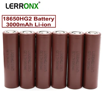 

Original 18650 HG2 Li-ion 3000mAh Rechargeable Lithium Battery for LG INR18650 electronic cigarette power high discharge current